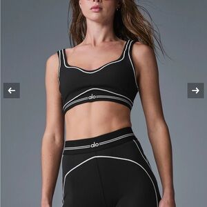 ALO Yoga Black airbrush heart throb Women's bra only